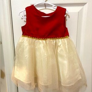 RED & CREAM ELEGANT BABY DRESS 18M